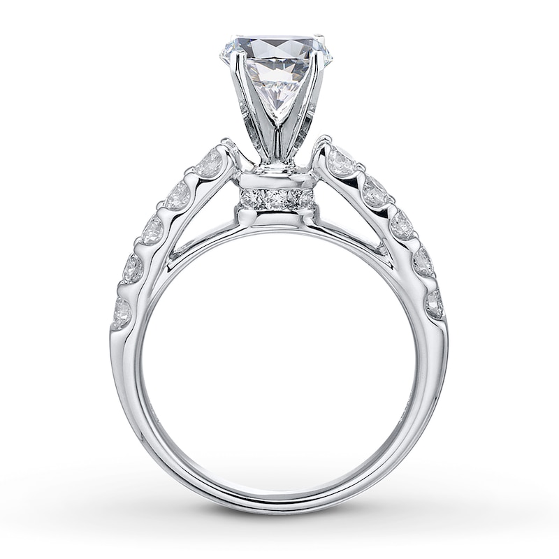 Main Image 2 of Previously Owned Diamond Engagement Ring Setting 3/4 ct tw Round Platinum
