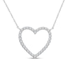 Thumbnail Image 1 of Previously Owned Diamond Heart Necklace 1/10 ct tw Round 10K White Gold