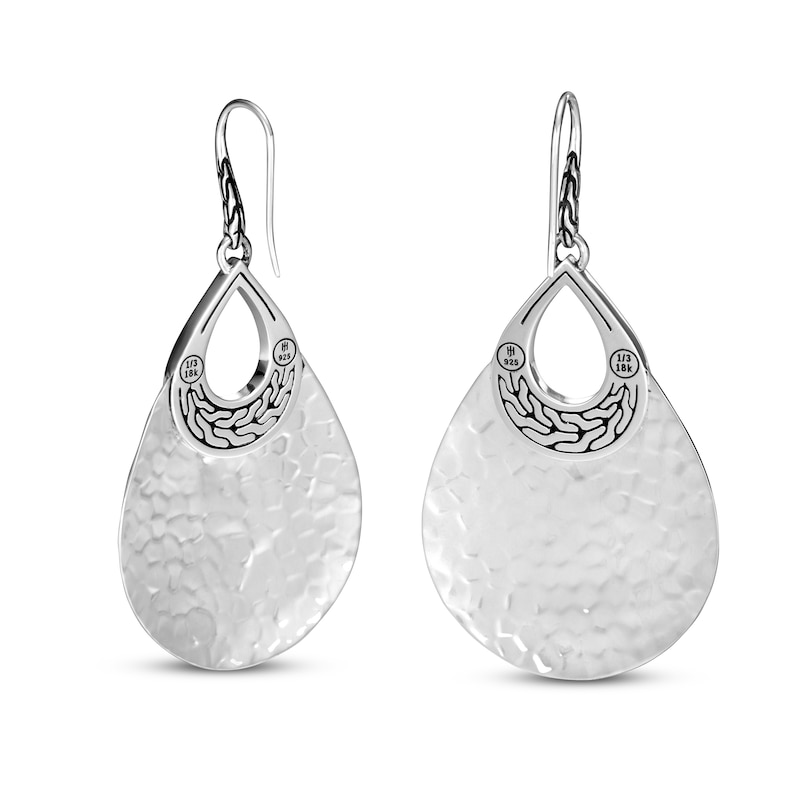 Main Image 2 of Previously Owned John Hardy Classic Chain Hammered Drop Earrings Sterling Silver/18K Yellow Gold