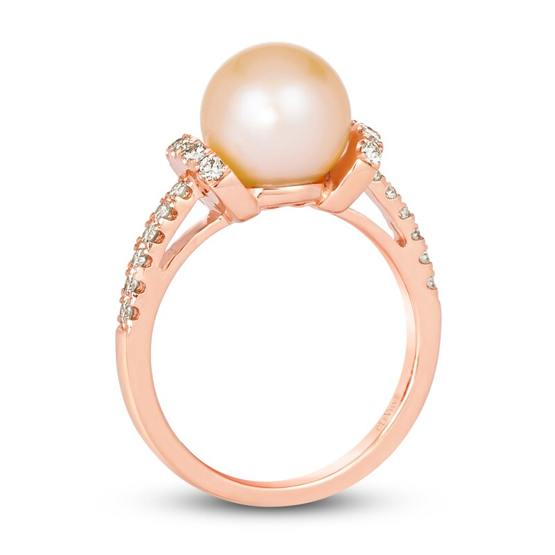 Main Image 3 of Previously Owned Le Vian Cultured Pink Freshwater Pearl Ring 1/4 ct tw Diamonds 14K Strawberry Gold
