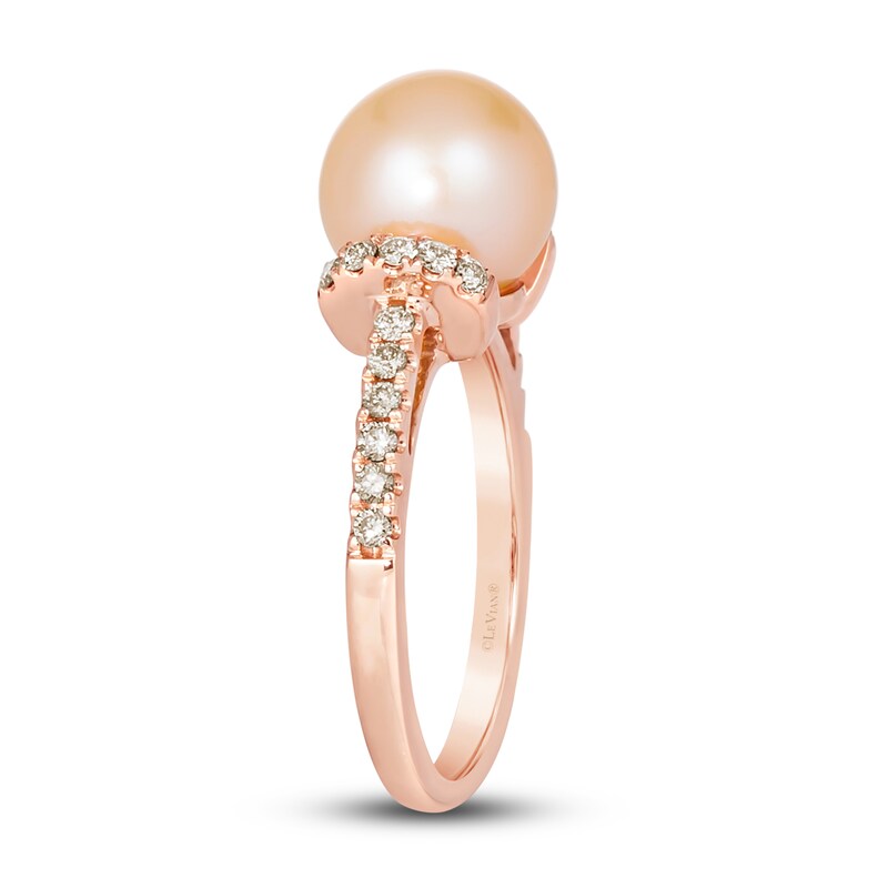 Main Image 4 of Previously Owned Le Vian Cultured Pink Freshwater Pearl Ring 1/4 ct tw Diamonds 14K Strawberry Gold