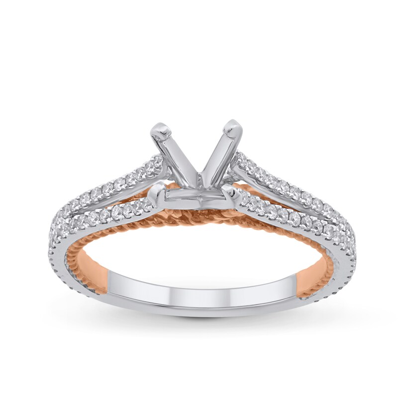 Main Image 1 of Previously Owned Diamond Ring Setting 3/8 ct tw Round 14K Two-Tone Gold