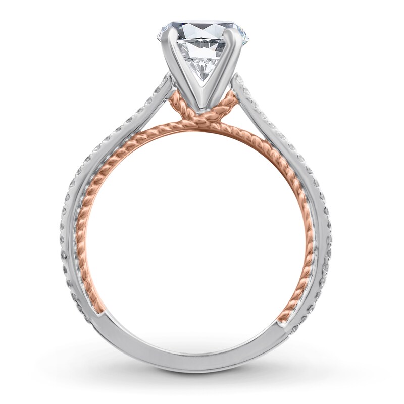 Main Image 2 of Previously Owned Diamond Ring Setting 3/8 ct tw Round 14K Two-Tone Gold