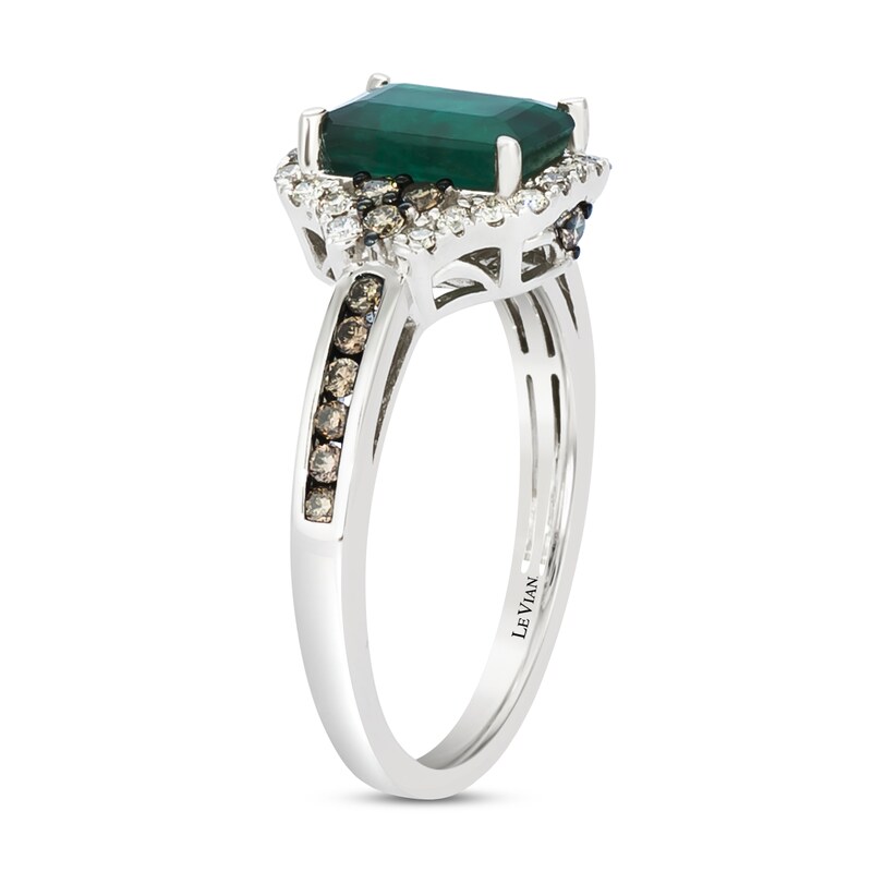 Main Image 2 of Previously Owned Le Vian Natural Emerald Ring 3/8 ct tw Diamonds 14K Vanilla Gold