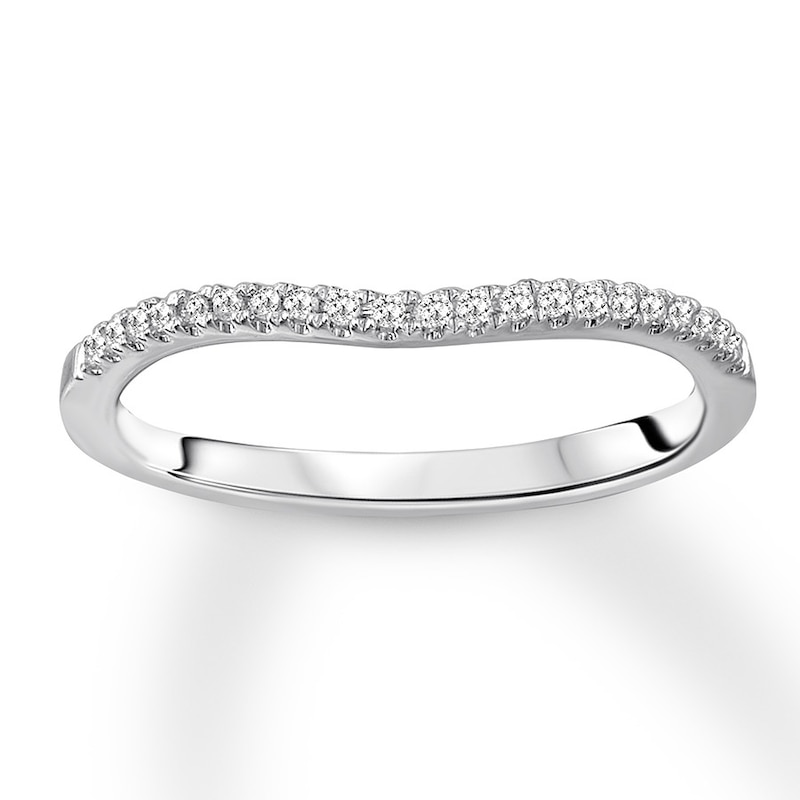 Main Image 1 of Previously Owned Diamond Wedding Band 1/10 carat tw Round 14K White Gold
