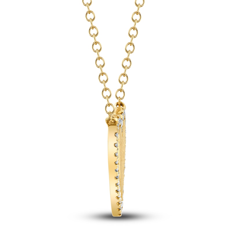 Main Image 2 of Shy Creation Diamond Heart Necklace 1/15 ct tw Round 14K Yellow Gold 18" SC55007071