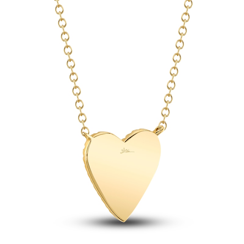 Shy Creation Diamond Heart Necklace 1/15 ct tw Round 14K Yellow Gold 18" SC55007071