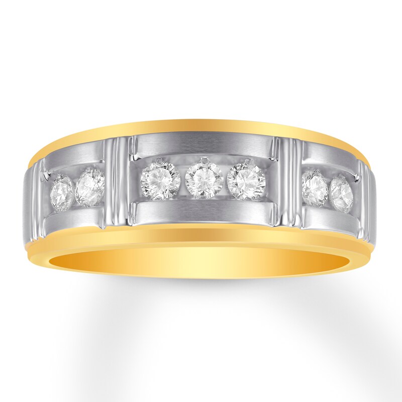 Main Image 1 of Previously Owned Men's Diamond Band 1/2 ct tw Round-cut 14K Yellow Gold