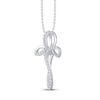 Thumbnail Image 2 of Previously Owned Diamond Cross Necklace 1/4 ct tw Round 10K White Gold