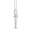 Thumbnail Image 3 of Previously Owned Diamond Cross Necklace 1/4 ct tw Round 10K White Gold