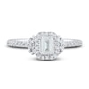 Thumbnail Image 3 of Diamond Engagement Ring 1/2 ct tw Emerald/Round 14K White Gold