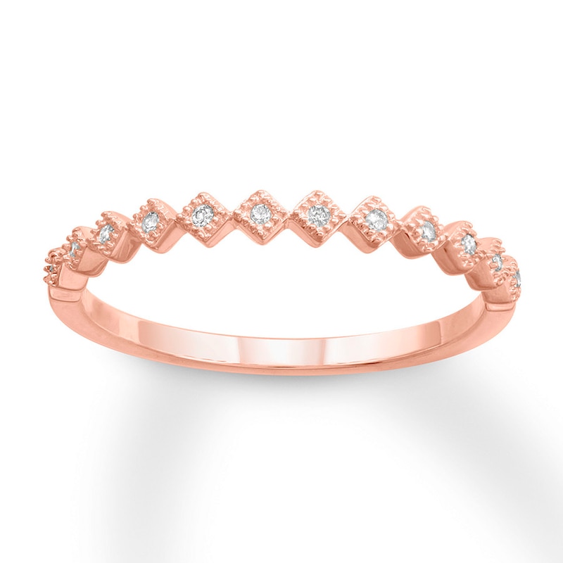Main Image 1 of Previously Owned Diamond Stackable Ring 1/20 carat tw Round-cut 10K Rose Gold