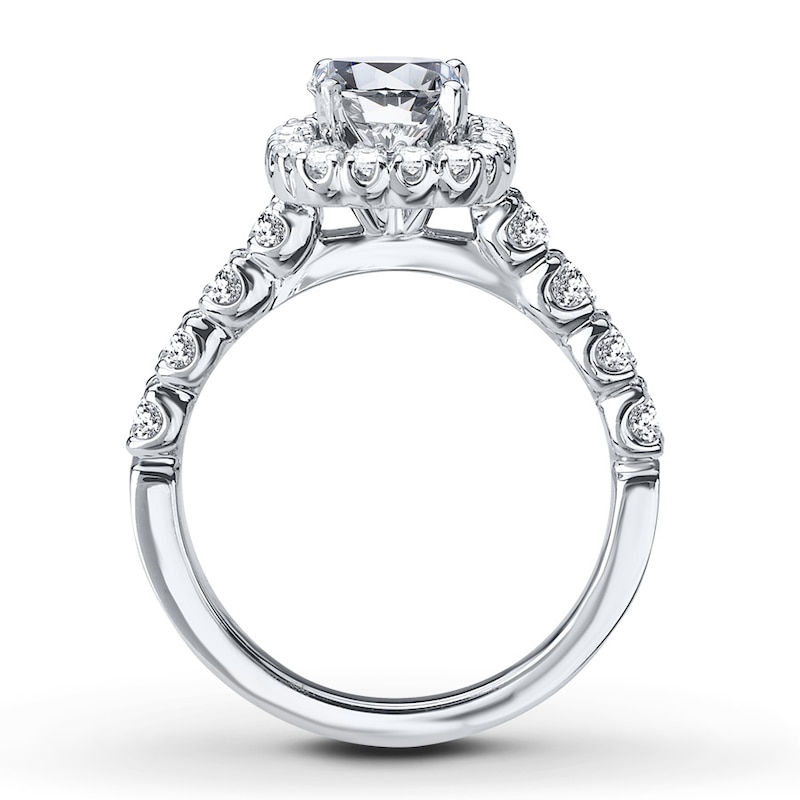 Main Image 2 of Previously Owned Diamond Ring Setting 7/8 carat tw Round 14K White Gold