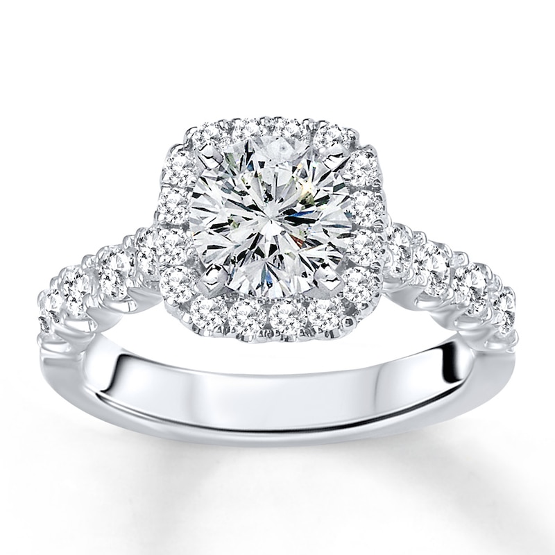Main Image 3 of Previously Owned Diamond Ring Setting 7/8 carat tw Round 14K White Gold