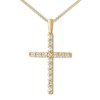 Thumbnail Image 1 of Previously Owned Diamond Cross Necklace 1/2 carat tw Round 10K Yellow Gold