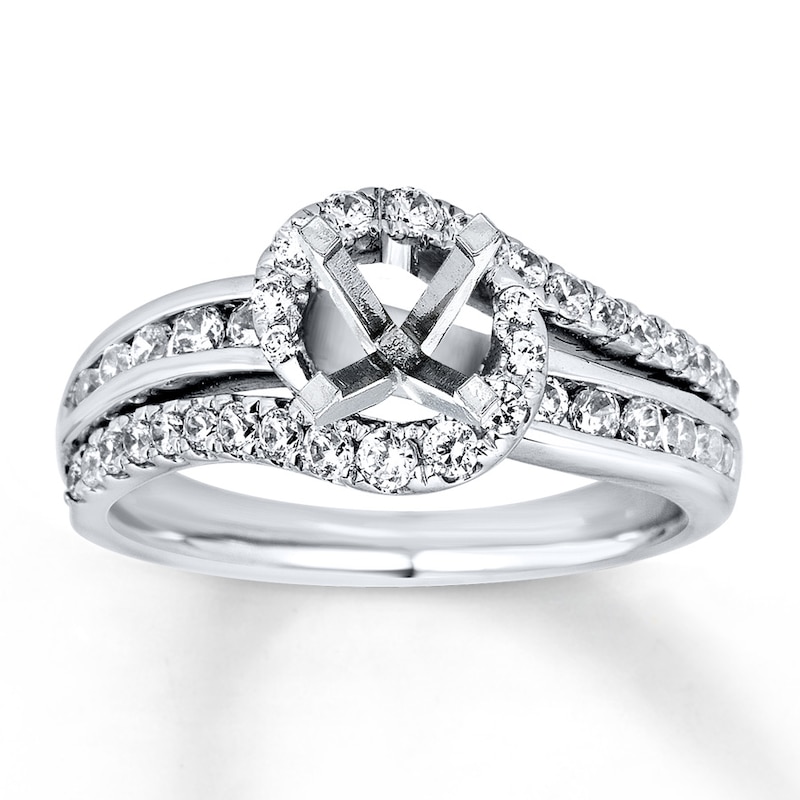 Main Image 1 of Previously Owned Diamond Engagement Ring Setting 3/4 ct tw Round 14K White Gold
