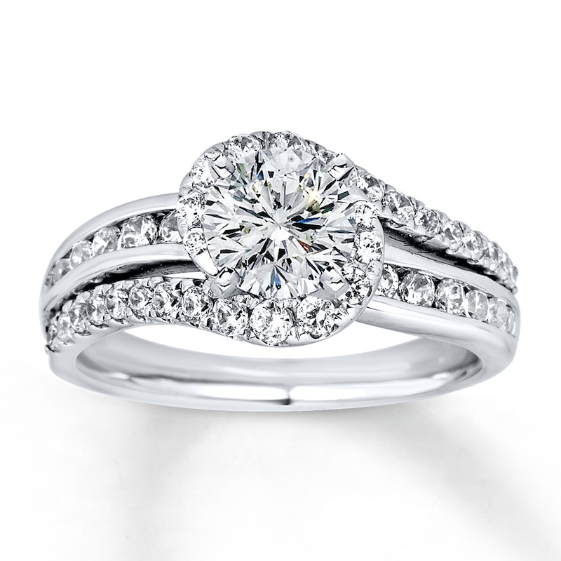 Main Image 3 of Previously Owned Diamond Engagement Ring Setting 3/4 ct tw Round 14K White Gold