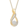 Thumbnail Image 1 of Previously Owned Diamond Swirl Necklace 1/5 carat tw Round 10K Yellow Gold