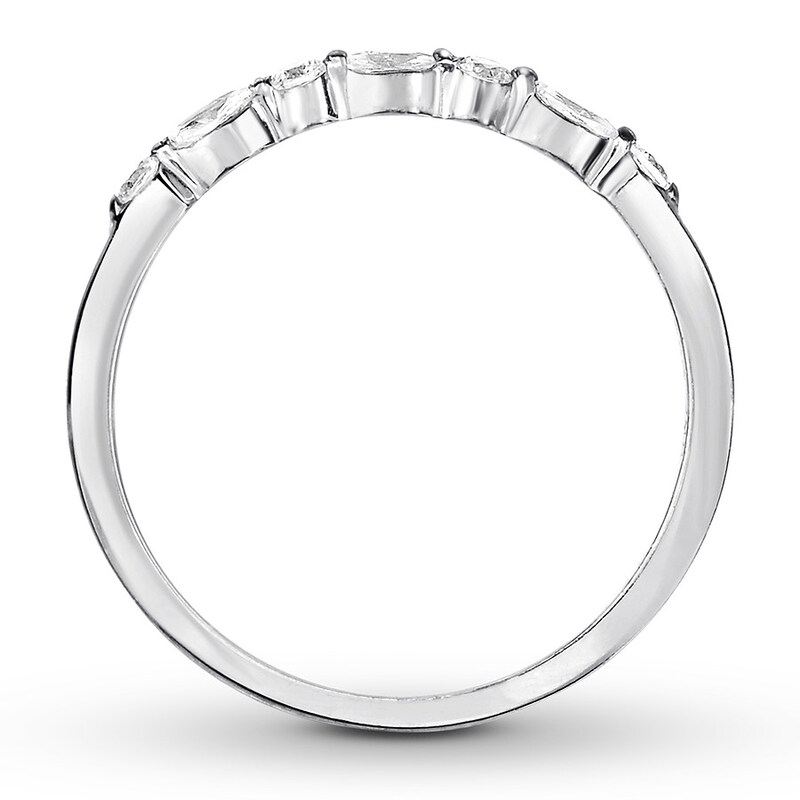 Main Image 2 of Previously Owned Diamond Anniversary Band 1/5 ct tw Marquise/Round 14K White Gold