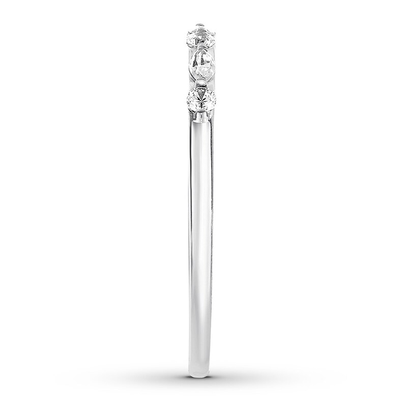 Main Image 3 of Previously Owned Diamond Anniversary Band 1/5 ct tw Marquise/Round 14K White Gold