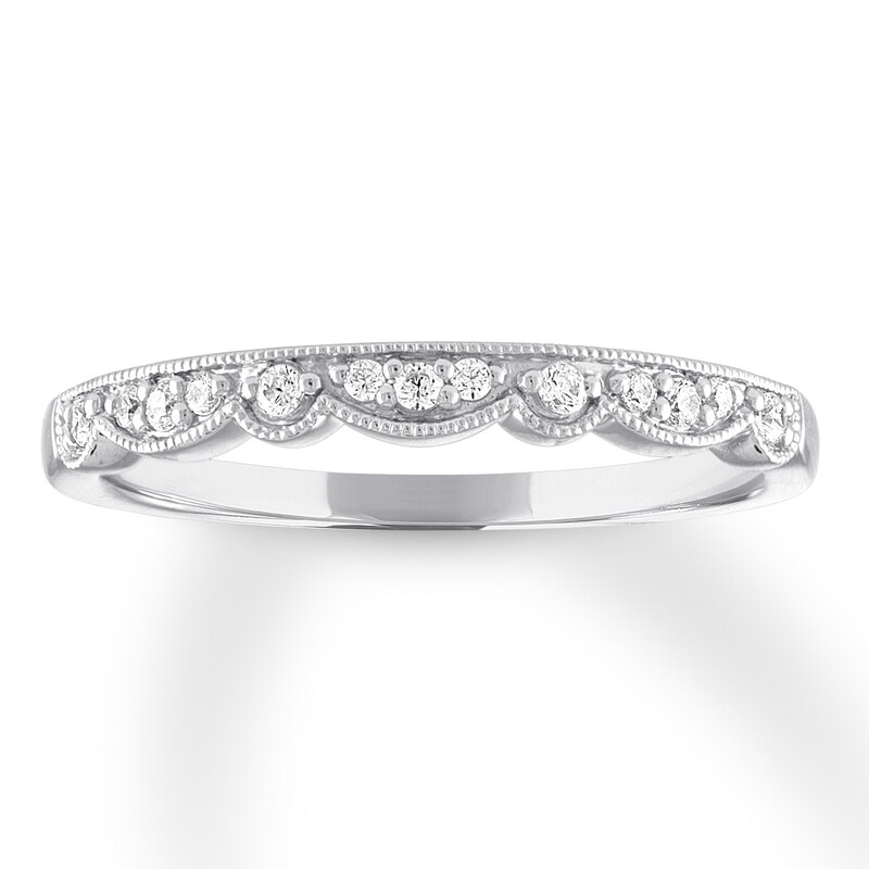 Main Image 1 of Previously Owned Diamond Anniversary Ring 1/10 ct tw Round-cut 10K White Gold