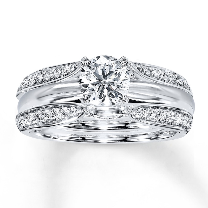 Main Image 4 of Previously Owned Diamond Enhancer Ring 3/8 ct tw Round 10K White Gold