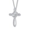 Thumbnail Image 1 of Previously Owned Ever Us Cross Necklace 1/2 ct tw Diamonds 14K White Gold