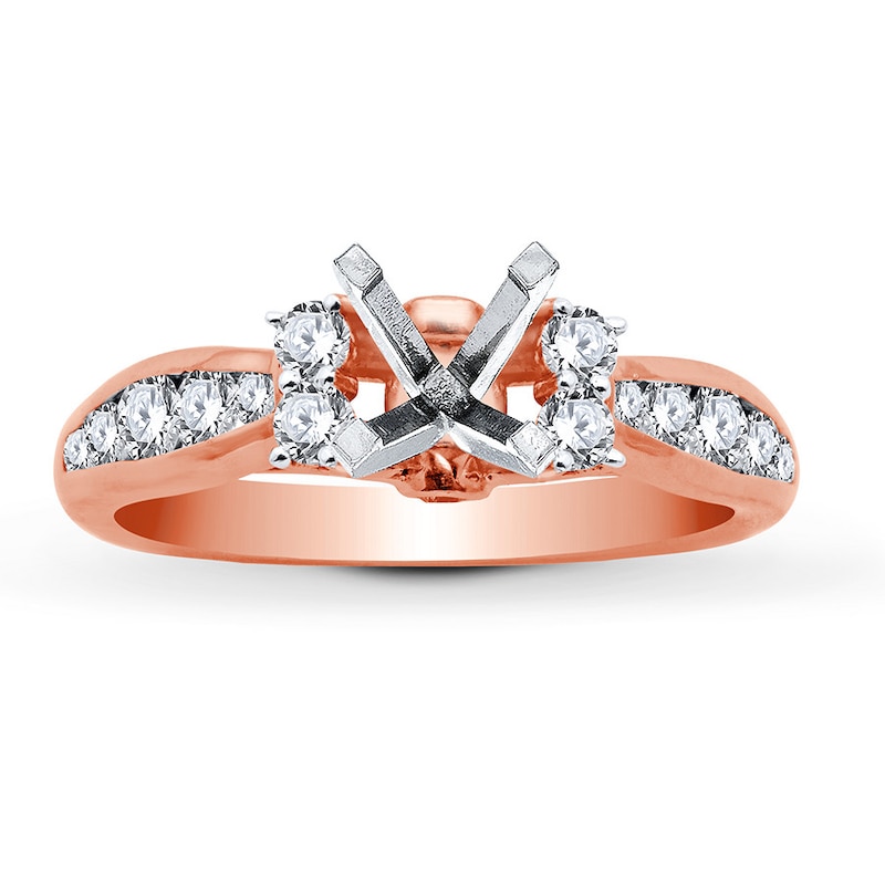 Main Image 1 of Previously Owned Diamond Ring Setting 3/4 ct tw Round 18K Rose Gold