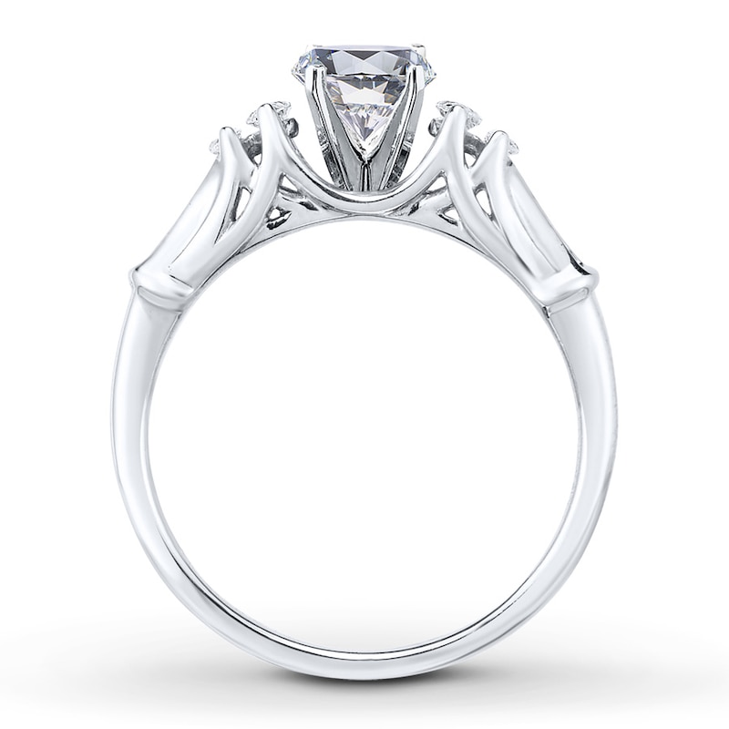 Main Image 2 of Previously Owned Diamond Ring Setting 1/4 ct tw Marquise/Baguette 14K White Gold