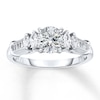 Thumbnail Image 3 of Previously Owned Diamond Ring Setting 1/4 ct tw Marquise/Baguette 14K White Gold