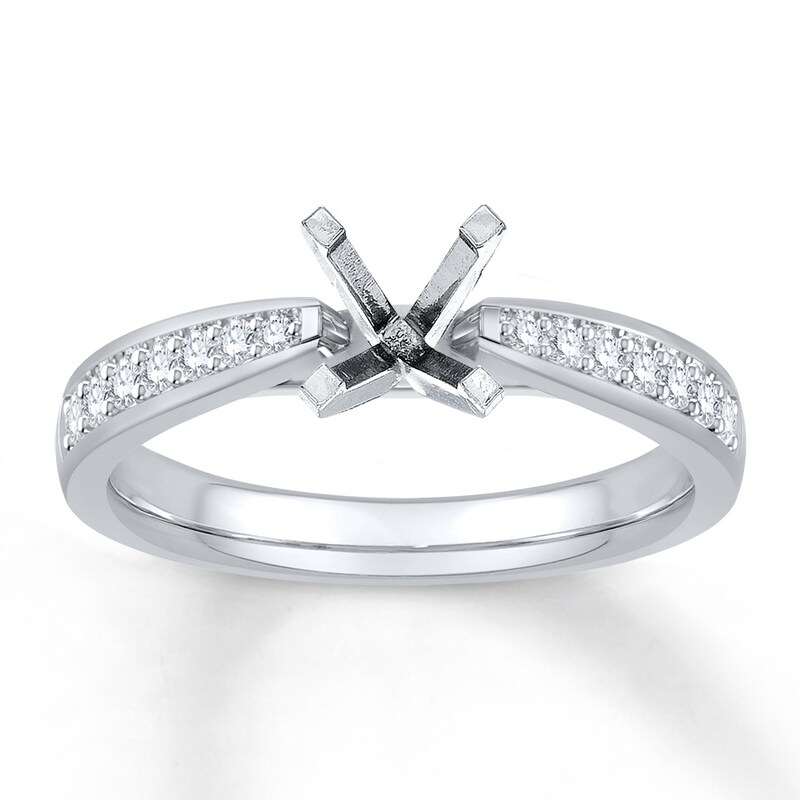 Main Image 1 of Previously Owned Diamond Ring Setting 1/4 ct tw Round 14K White Gold