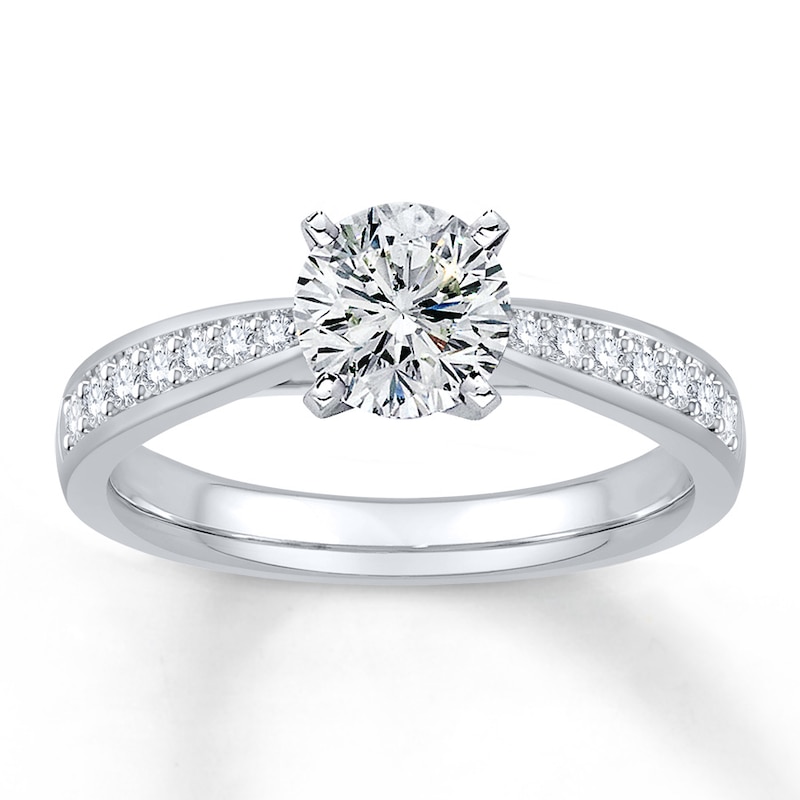 Main Image 2 of Previously Owned Diamond Ring Setting 1/4 ct tw Round 14K White Gold