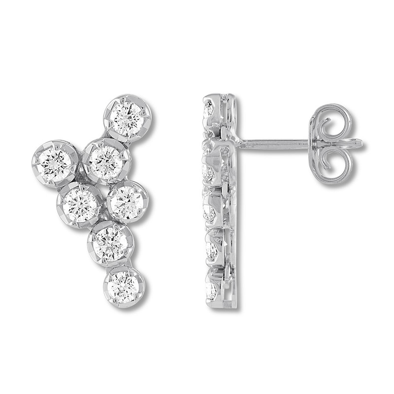 Main Image 1 of Previously Owned Diamond Earrings 1-1/8 carats tw Round 14K White Gold