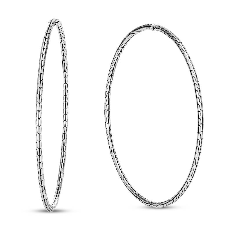 Main Image 1 of Previously Owned John Hardy Classic Chain Silver Extra-Large Hoop Earrings Sterling Silver