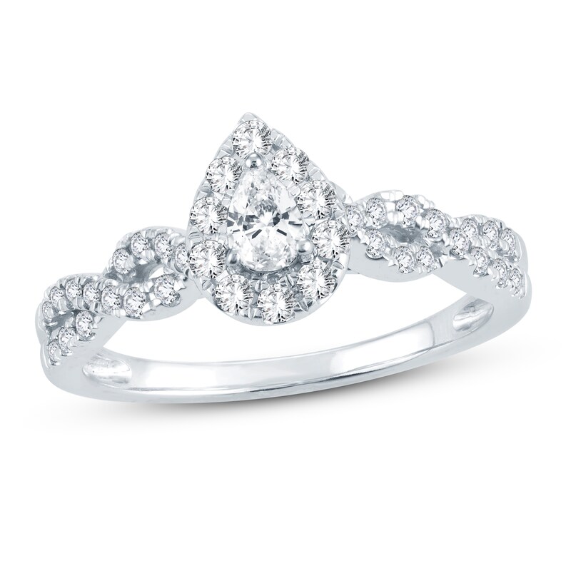 Main Image 1 of Previously Owned Diamond Ring 1/2 ct tw Pear-shaped 14K White Gold