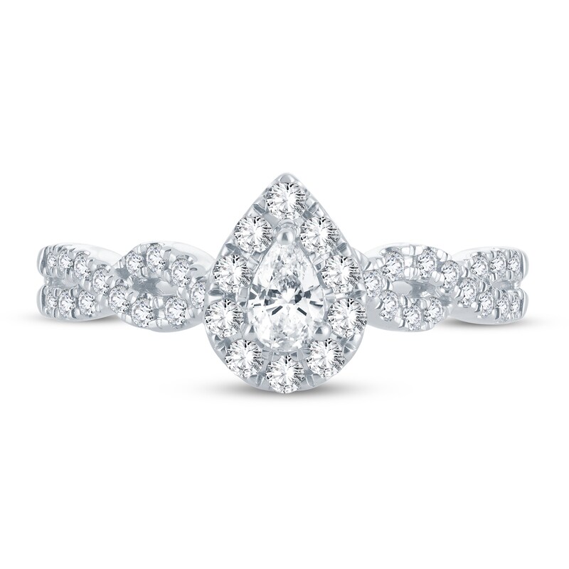 Main Image 3 of Previously Owned Diamond Ring 1/2 ct tw Pear-shaped 14K White Gold