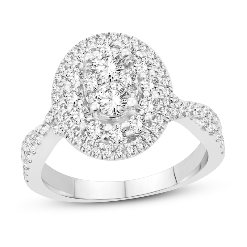 Main Image 1 of Previously Owned Diamond Engagement Ring 1-1/4 ct tw Round 14K White Gold