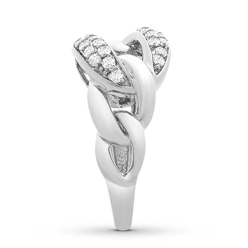 Main Image 3 of Previously Owned Diamond Link Ring 1/2 carat tw Round 10K White Gold
