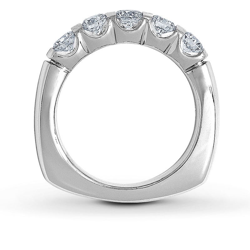 Main Image 2 of Previously Owned Diamond Anniversary Band 1 ct tw Round-cut 18K White Gold