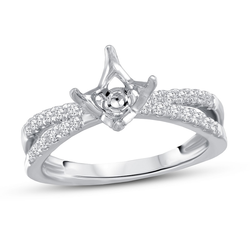 Main Image 1 of Previously Owned Diamond Engagement Ring Setting 1/4 ct tw Round 14K White Gold