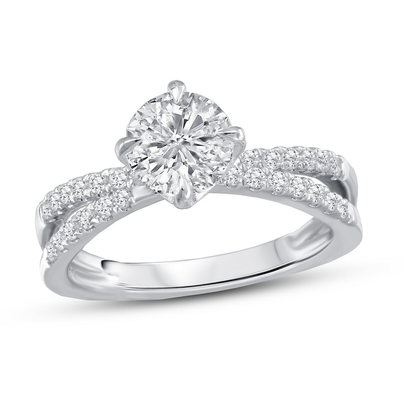 Main Image 4 of Previously Owned Diamond Engagement Ring Setting 1/4 ct tw Round 14K White Gold