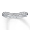 Thumbnail Image 1 of Previously Owned Diamond Contour Wedding Band 1/6 ct tw Round 14K White Gold