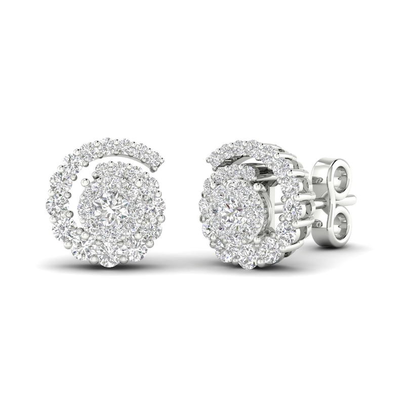Main Image 1 of Previously Owned Diamond Earrings 1/2 ct tw Round 14K White Gold