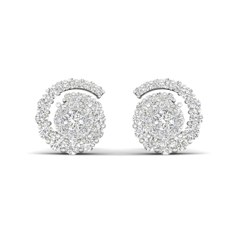 Main Image 3 of Previously Owned Diamond Earrings 1/2 ct tw Round 14K White Gold