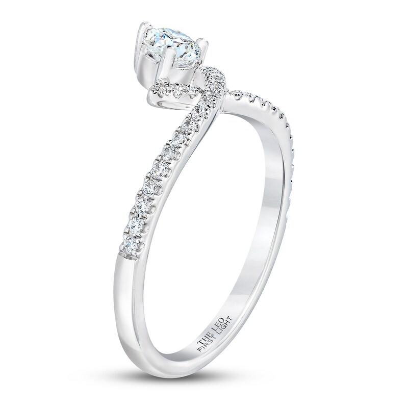 Main Image 2 of Previously Owned THE LEO First Light Diamond Ring 1/2 ct tw Round 14K White Gold