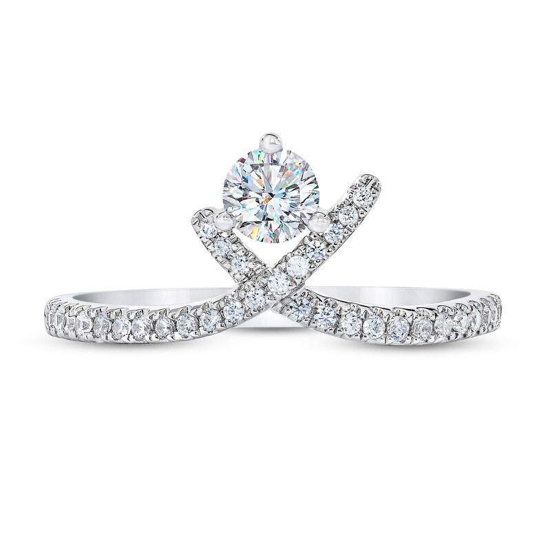 Main Image 3 of Previously Owned THE LEO First Light Diamond Ring 1/2 ct tw Round 14K White Gold