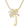 Thumbnail Image 1 of Previously Owned Diamond Palm Tree Necklace 1/15 ct tw Round 10K Yellow Gold