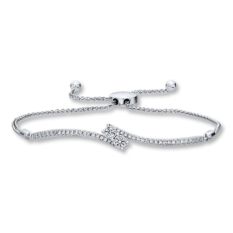 Main Image 1 of Previously Owned Ever Us Two-Stone Bracelet 1/3 ct tw Diamonds 14K White Gold