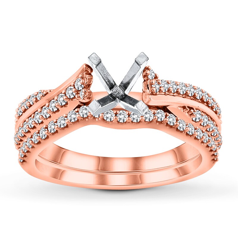 Main Image 1 of Previously Owned Diamond Bridal Setting 1/2 ct tw Round-cut 14K Rose Gold