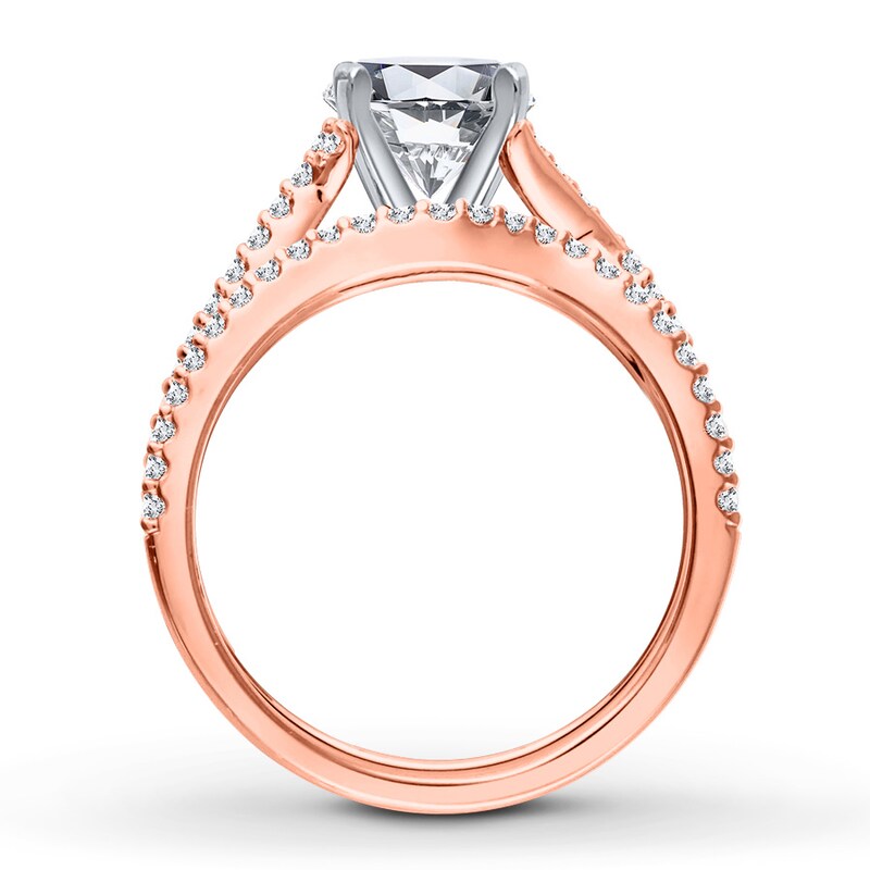 Main Image 2 of Previously Owned Diamond Bridal Setting 1/2 ct tw Round-cut 14K Rose Gold